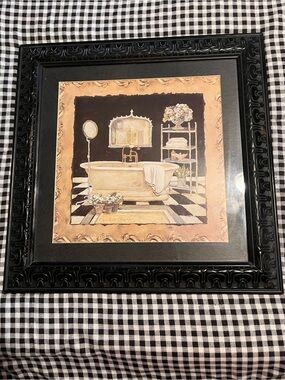 Bed Bath & Beyond White & Brown Mason Bath wall art 17x17